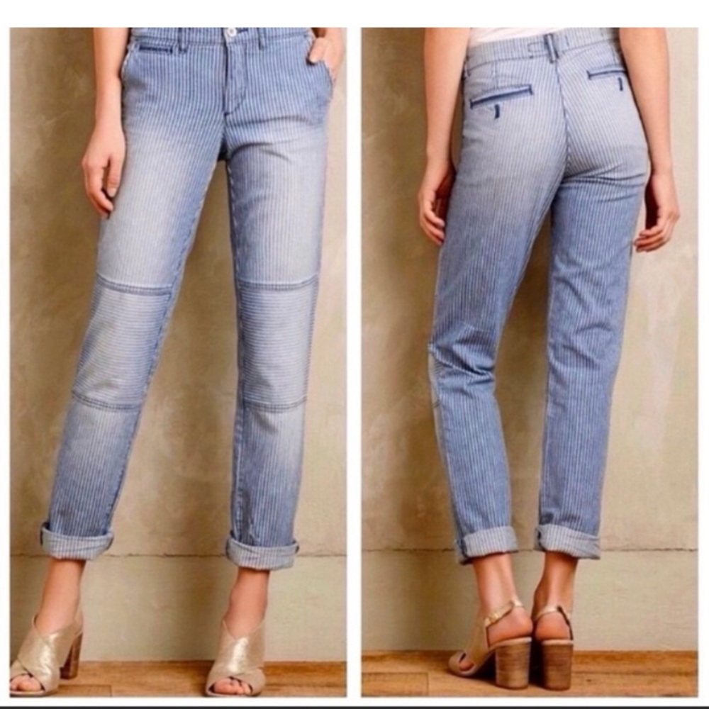 Anthro | Pilcro and the Letterpress striped hyphen jeans size 28P - Picture 2 of 6